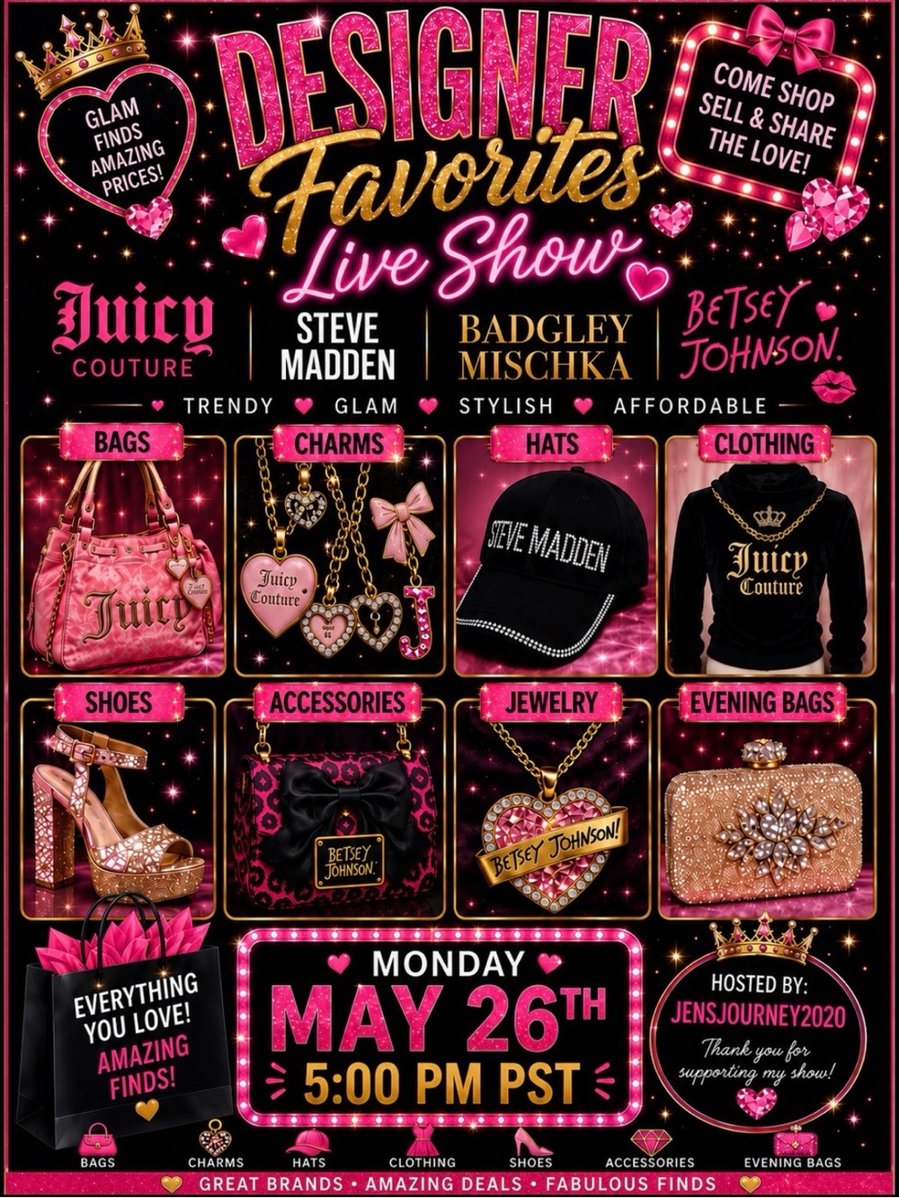 Designer Favorites Live Show Promotional Poster - Sunday May 26th 5pst